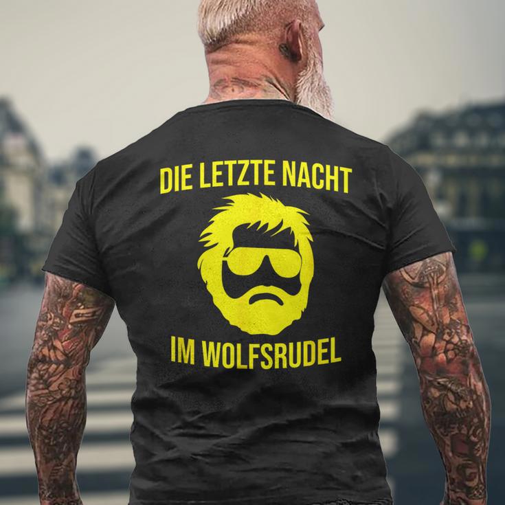 Stag Night Polterei Wolfsrudel T-Shirt mit Rückendruck Geschenke für alte Männer