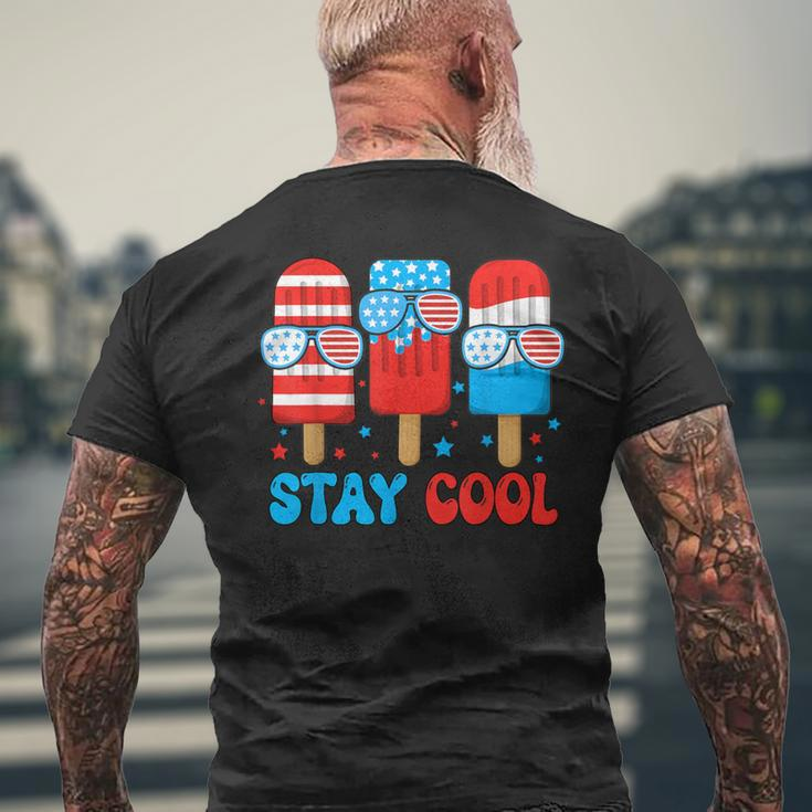 Stay Cool 4Th July Popsicle American Flag Boy Toddler Men's T-shirt Back Print Gifts for Old Men