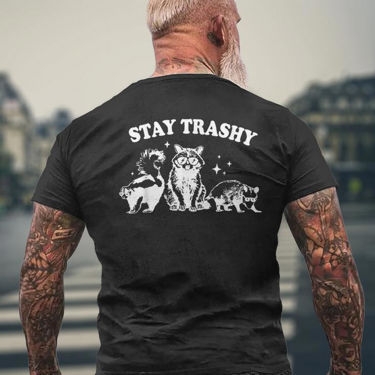 Stay Trashy Raccoon Opossum Skunk Men's T-shirt Back Print Gifts for Old Men