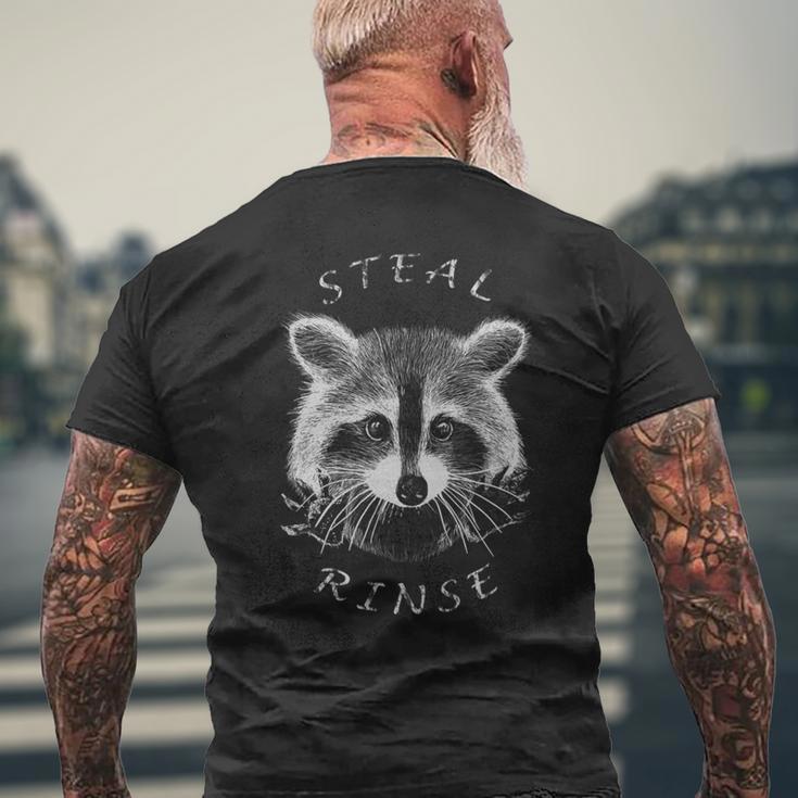 Steal And Rinse Code Of Conduct Raccoon Face Apparel Men's T-shirt Back Print Gifts for Old Men