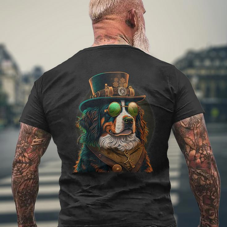 Steampunk Bernese Mountain Dog Men's T-shirt Back Print Gifts for Old Men