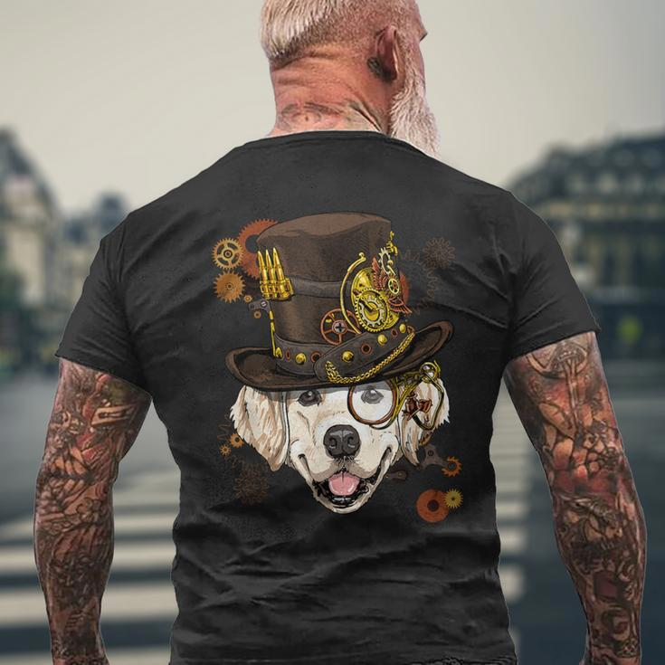 Steampunk Golden Retriever Dog Steampunk Lovers Men's T-shirt Back Print Gifts for Old Men
