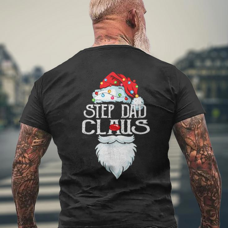 Step Dad Claus Santa Christmas Matching Family Father Day Mens Back Print T-shirt Gifts for Old Men