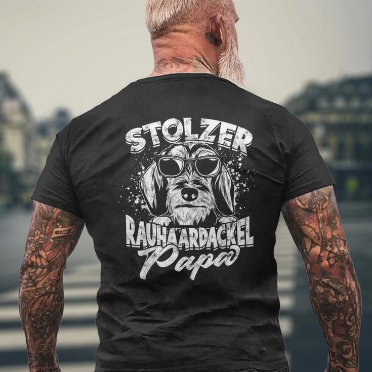 Stolzer Rauhaardackel Papa Herrchen Dogs Dachshund T-Shirt mit Rückendruck Geschenke für alte Männer