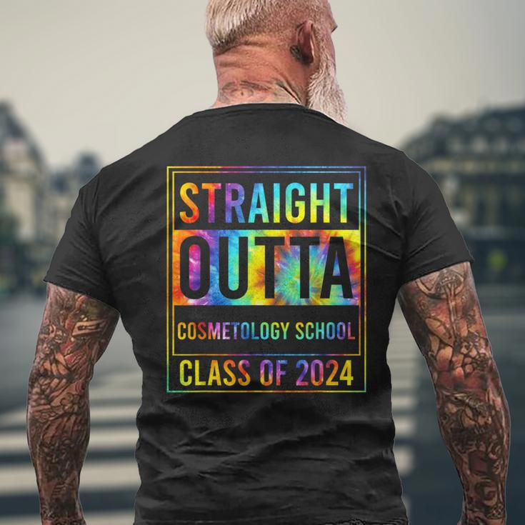 Straight Outta Cosmetology School Graduation Idea Class 2024 Men's T-shirt Back Print Gifts for Old Men