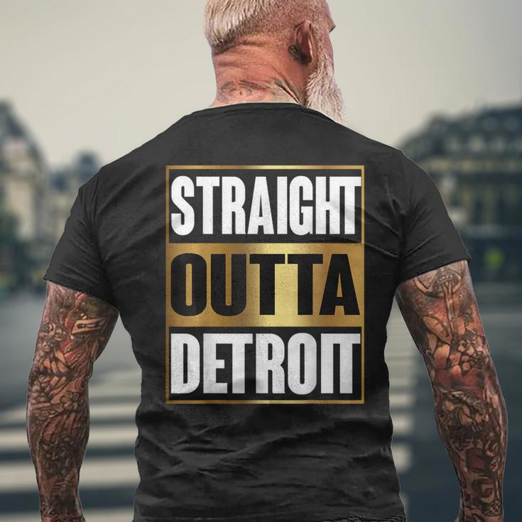 Straight Outta Detroit Michigan Men's T-shirt Back Print Gifts for Old Men