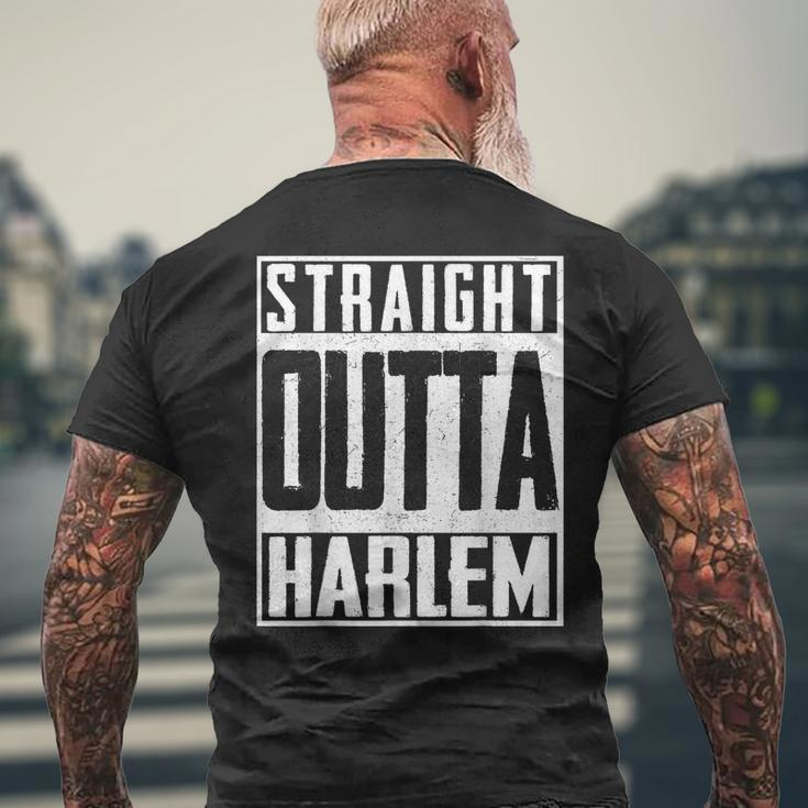 Straight Outta Harlem New York Big Apple Patriot Pride Men's T-shirt Back Print Gifts for Old Men