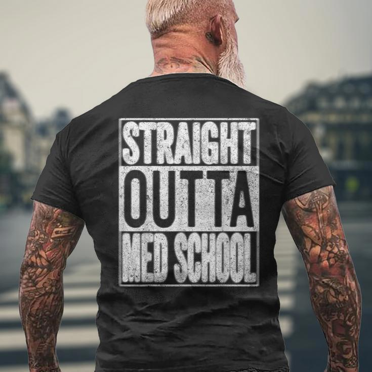 Straight Outta Med School 2021 Graduation Men's T-shirt Back Print Gifts for Old Men