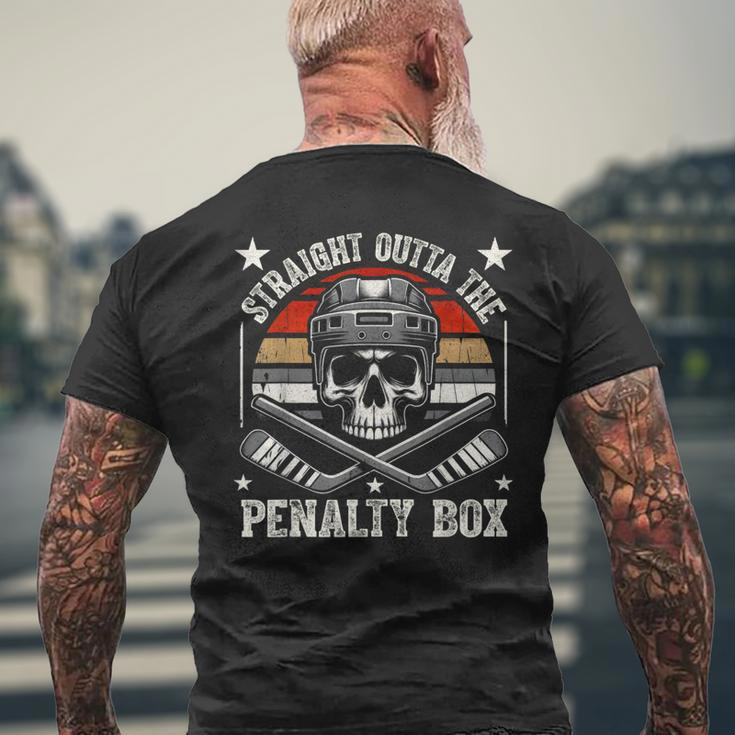 Straight Outta The Penalty Box Hockey Player Fan Lover Men's T-shirt Back Print Gifts for Old Men