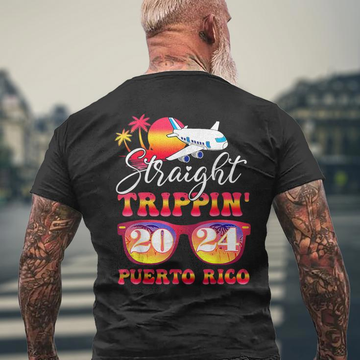 Straight Trippin' 2024 Family Vacation Puerto Rico Matching Men's T-shirt Back Print Gifts for Old Men
