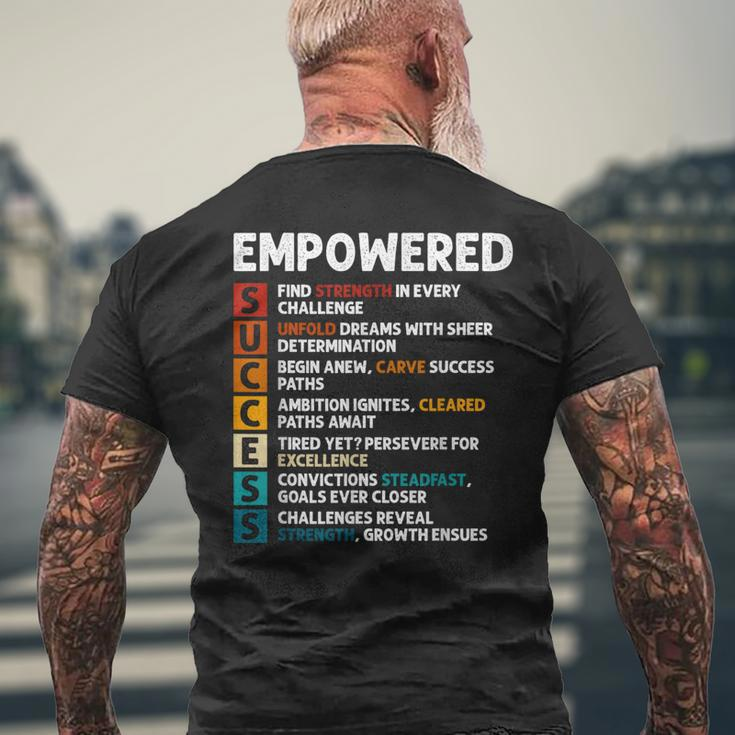 Success Definition Motivational Quote Affirmations Men's T-shirt Back Print Gifts for Old Men