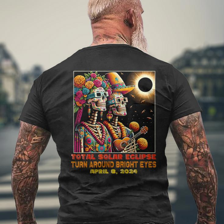 Sugar Skull Total Solar Eclipse Turn Around Bright Eyes Men's T-shirt Back Print Gifts for Old Men