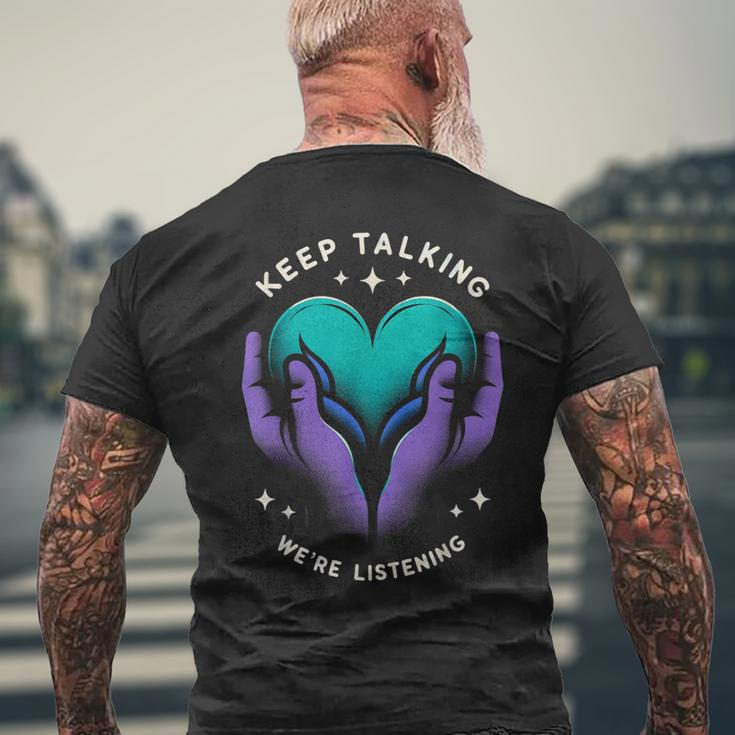 Suicide Prevention Suicide Awareness And Mental Health Men's T-shirt Back Print Gifts for Old Men