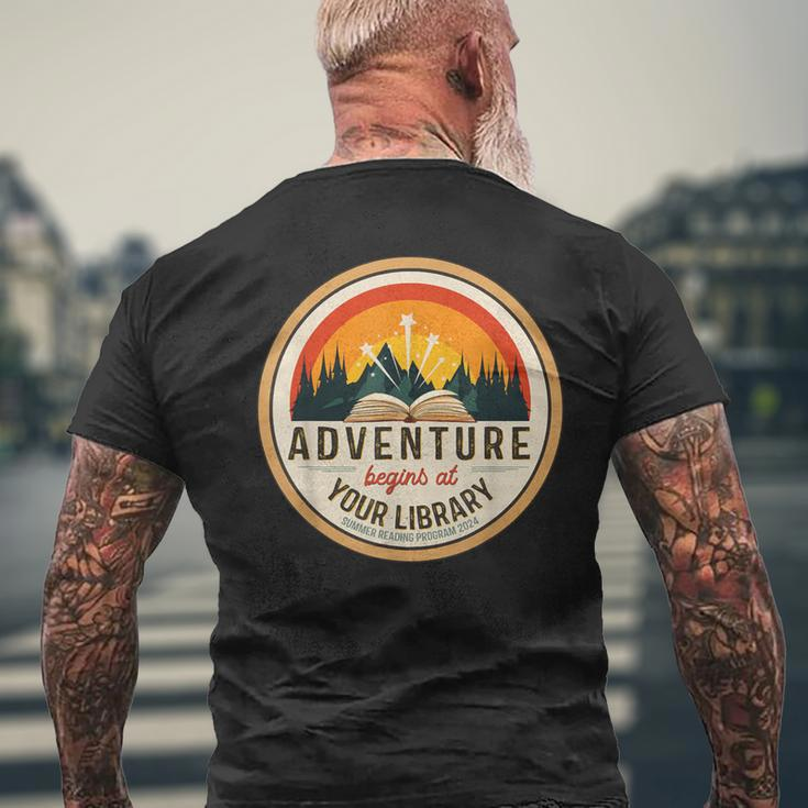 Summer Reading Program 2024 Adventure Begins At Your Library Men's T-shirt Back Print Gifts for Old Men