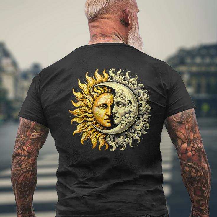 Sun And Moon Yin Yang Men's T-shirt Back Print Gifts for Old Men