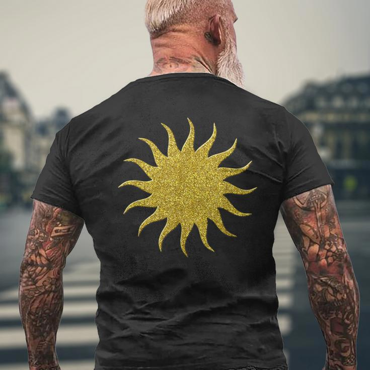 Sun Solar System Golden Retro Symbol T-Shirt mit Rückendruck Geschenke für alte Männer