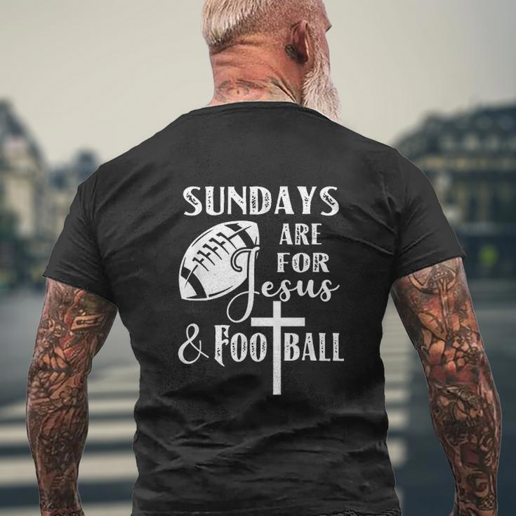 Sundays Are For Jesus And Football Mens Back Print T-shirt Gifts for Old Men