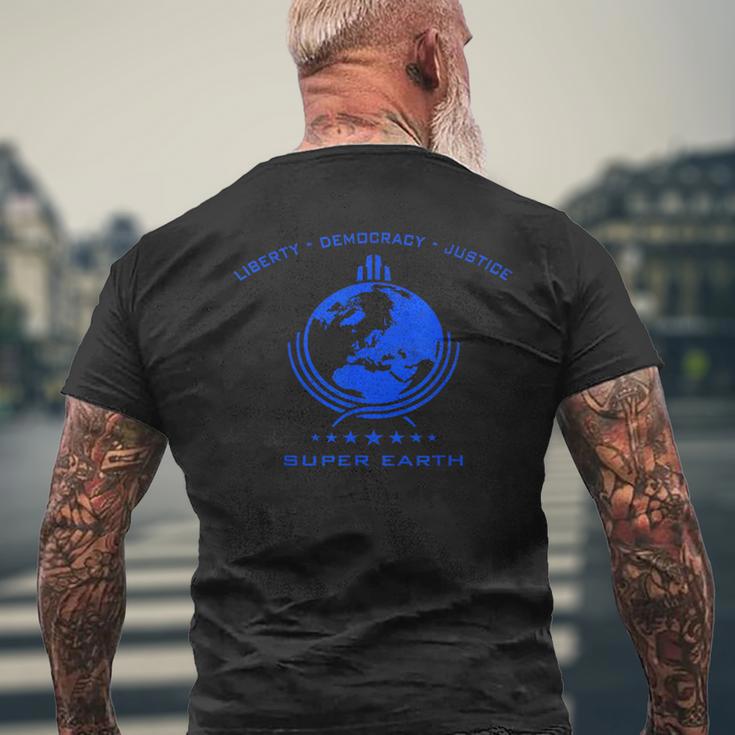 Super Earth Stürzt Sich In Die Hölleum Die Freiheit Zu Find T-Shirt mit Rückendruck Geschenke für alte Männer