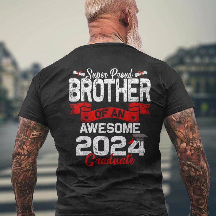 Super Proud Brother Of A 2024 Graduate 24 Graduation Men's T-shirt Back Print Gifts for Old Men