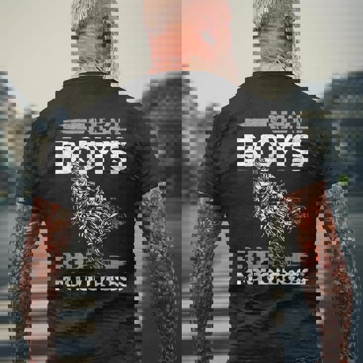 Supercross Dirt Bike Motorcycle Real Boys Ride Motocross Men's T-shirt Back Print Gifts for Old Men