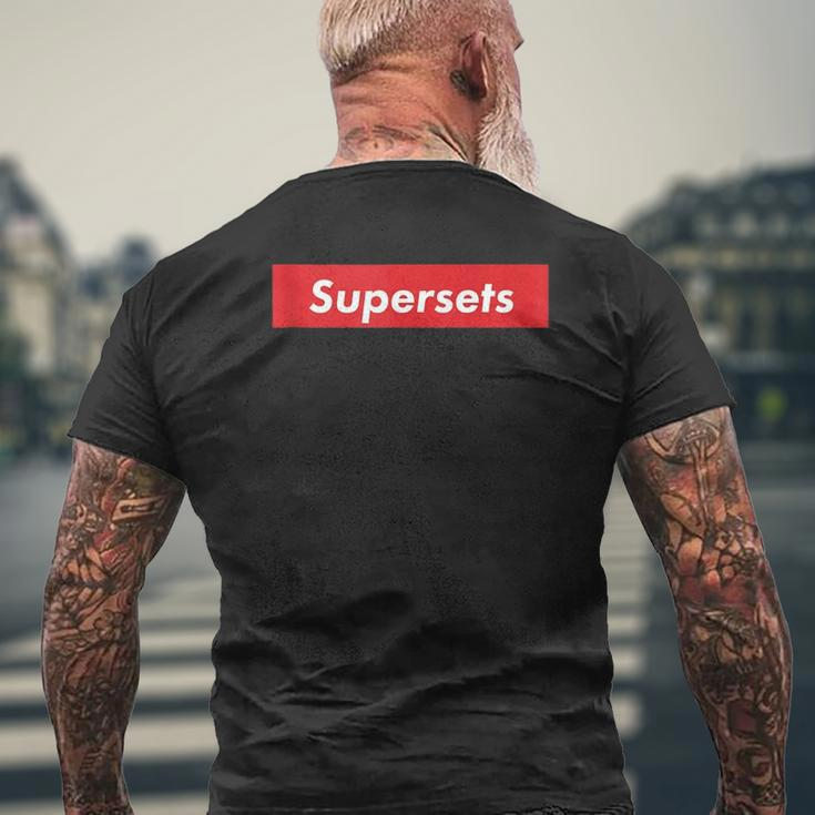 Supersets Red Box Logo Mens Back Print T-shirt Gifts for Old Men