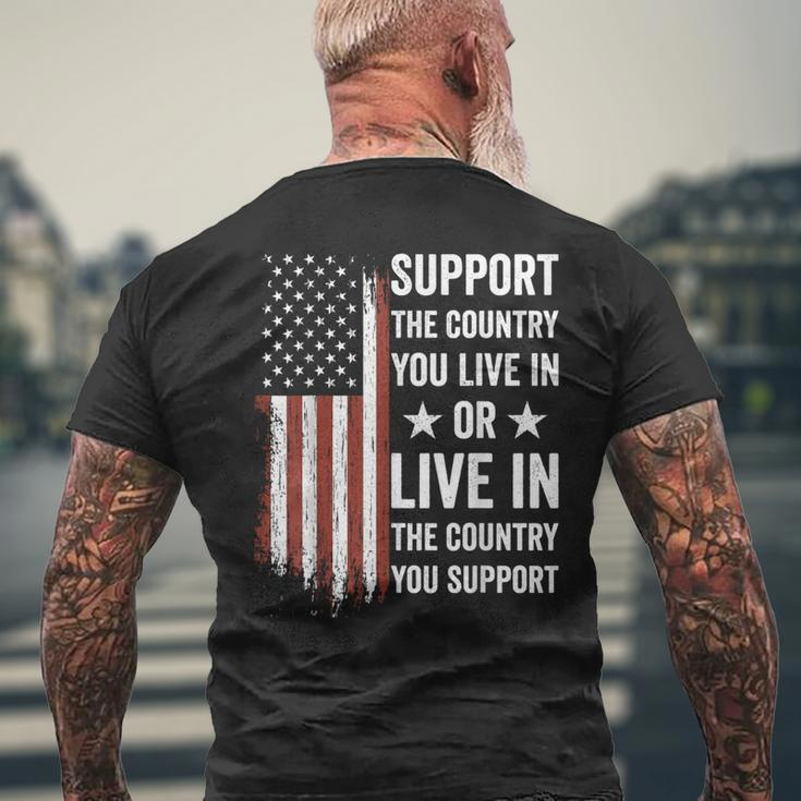 Support The Country You Live In The Country You Support Usa Men's T-shirt Back Print Gifts for Old Men