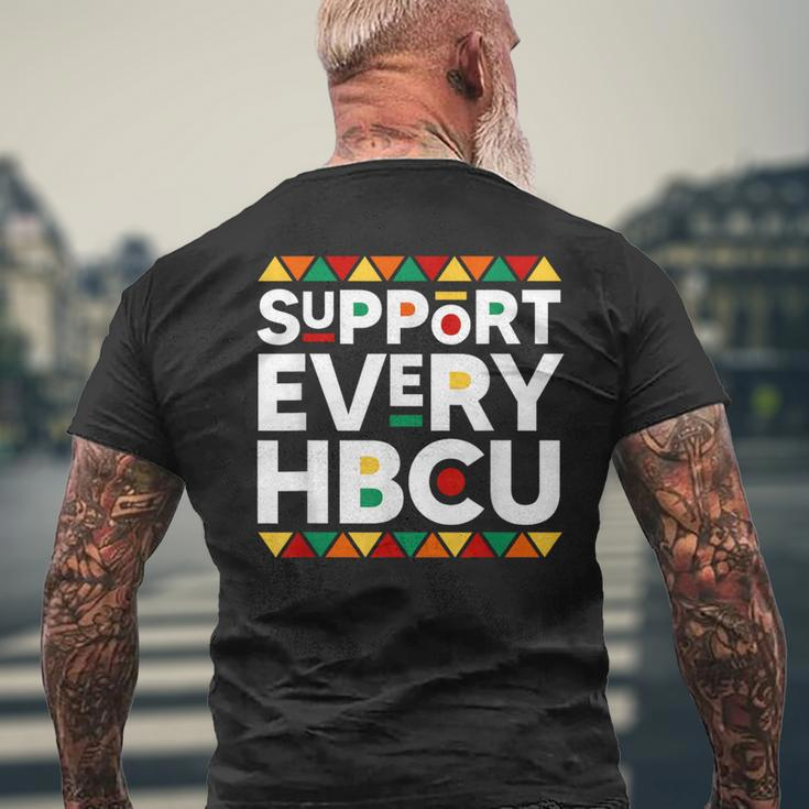 Support Every Hbcu Historical Black College Alumni Men's T-shirt Back Print Gifts for Old Men