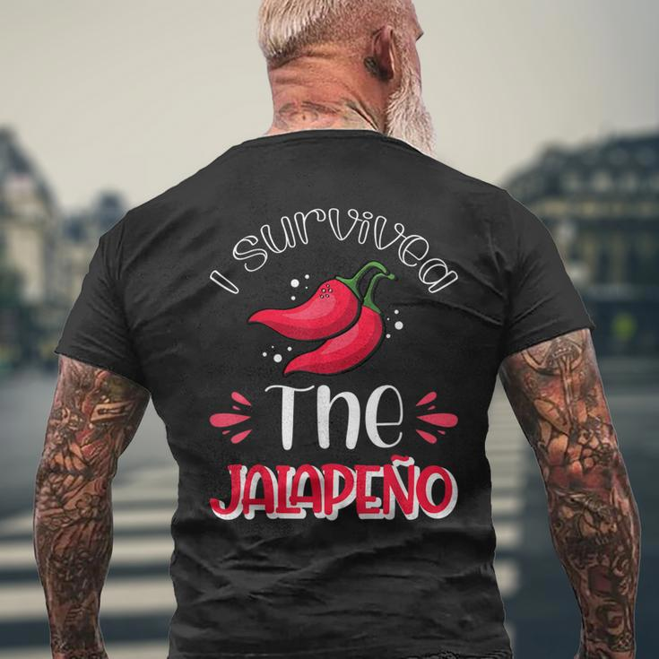 I Survived The Jalapeño Jalapeno Lover Pepper Men's T-shirt Back Print Gifts for Old Men