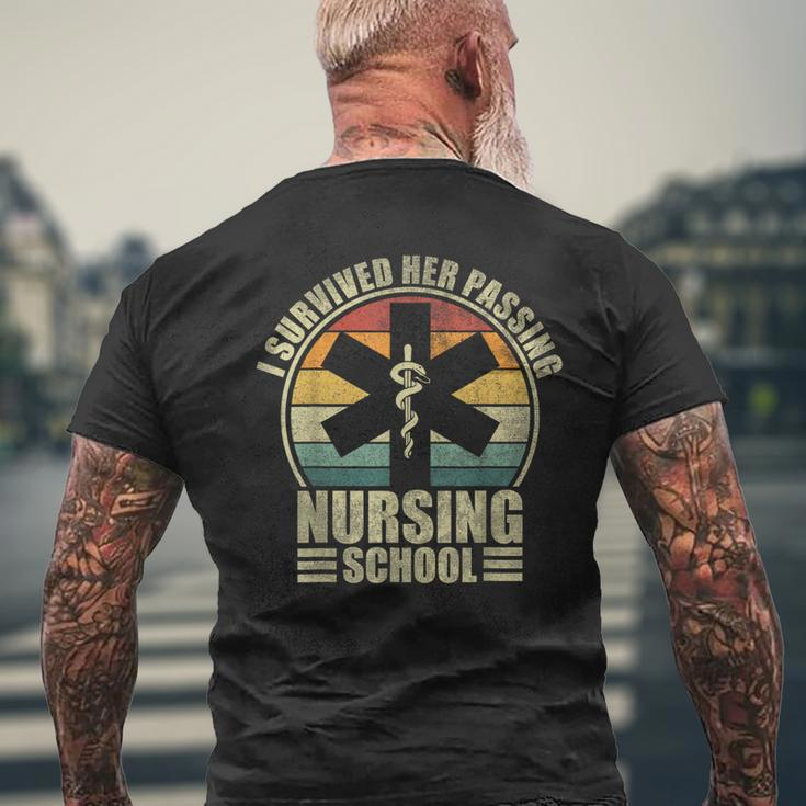 I Survived Her Passing Nursing School Nursing Graduation Men's T-shirt Back Print Gifts for Old Men