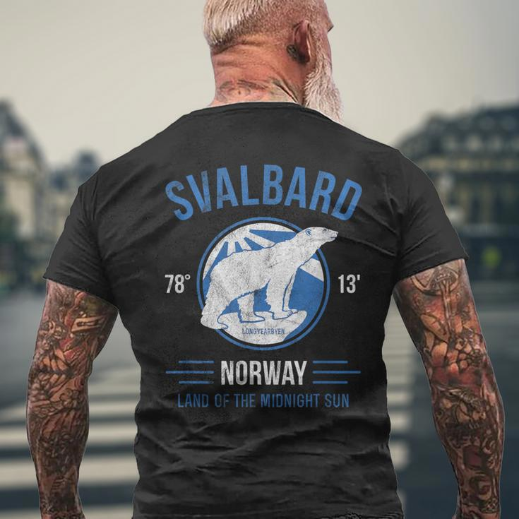 Svalbard Polar BearNorway Northern Lights Men's T-shirt Back Print Gifts for Old Men
