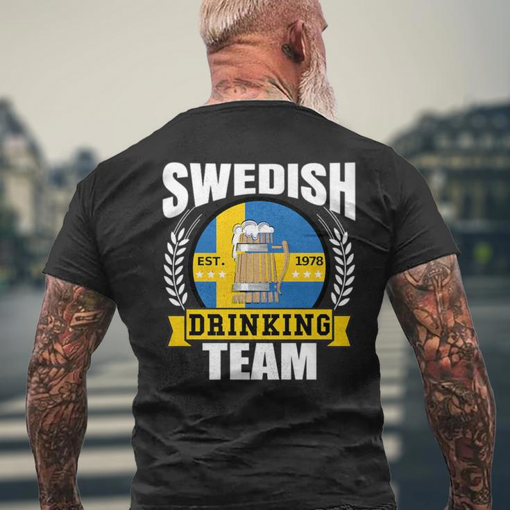 Swedish Drinking Team Sweden Flag Beer Party Idea Men's T-shirt Back Print Gifts for Old Men