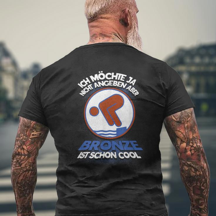 Swimming Badge Nicht Angeben Aber Bronze Ist Schon Cool T-Shirt mit Rückendruck Geschenke für alte Männer