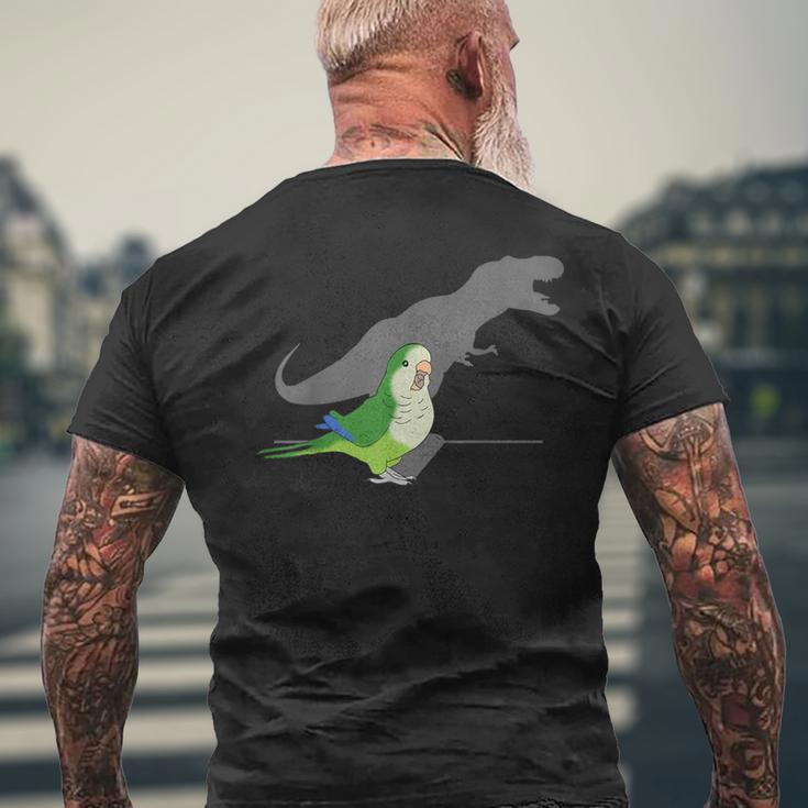 T-Rex Green Monk Parakeet Birb Memes Screaming Parrot Men's T-shirt Back Print Gifts for Old Men