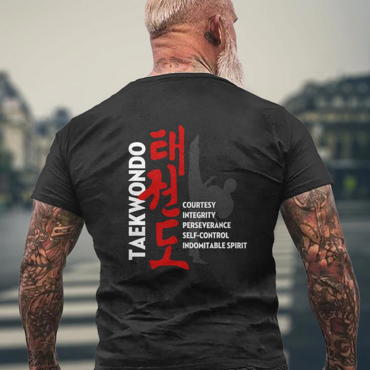 Taekwondo Tenets Mens Back Print T-shirt Gifts for Old Men