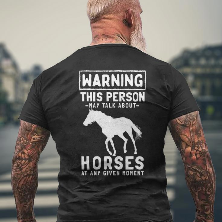 Talk About Horses Horseback Riding Horse Lover Men's T-shirt Back Print Gifts for Old Men