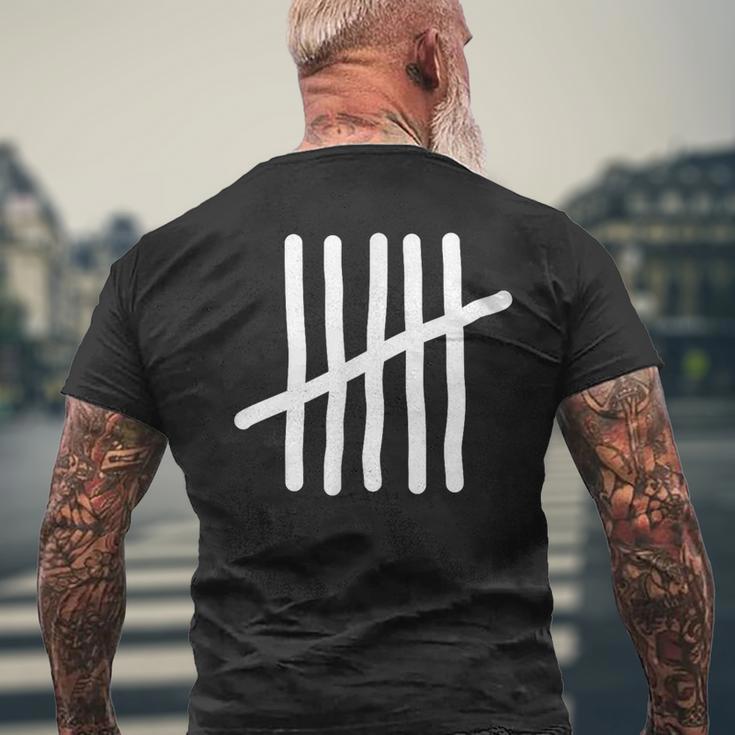 Tally Marks Hash Marks Lines Characters Five Six Math Men's T-shirt Back Print Gifts for Old Men