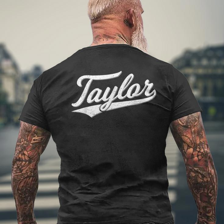 Taylor Varsity Script Sports Athletic Jersey Name Style Men's T-shirt Back Print Gifts for Old Men