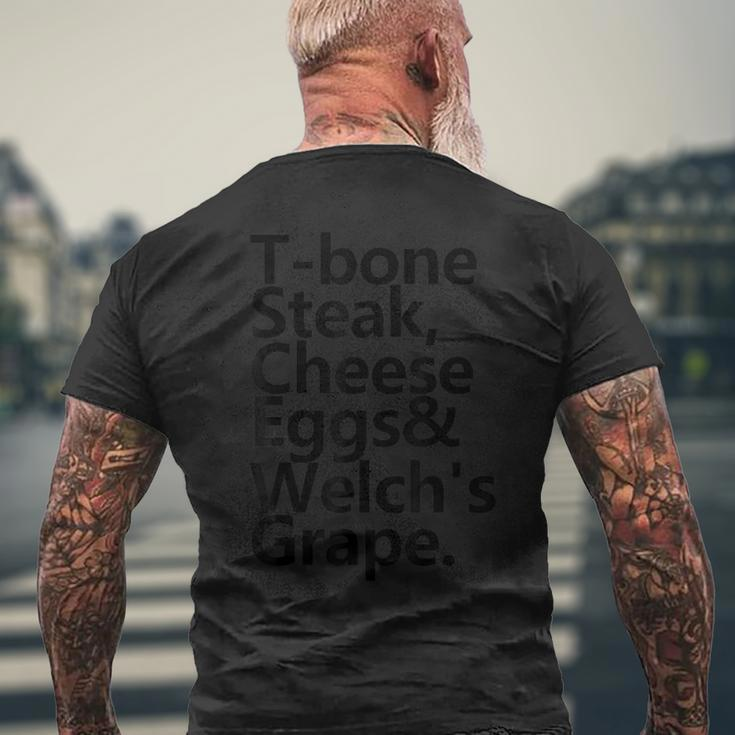 Tbone Steak Cheese Eggs And Welch's Grape Men's T-shirt Back Print Gifts for Old Men