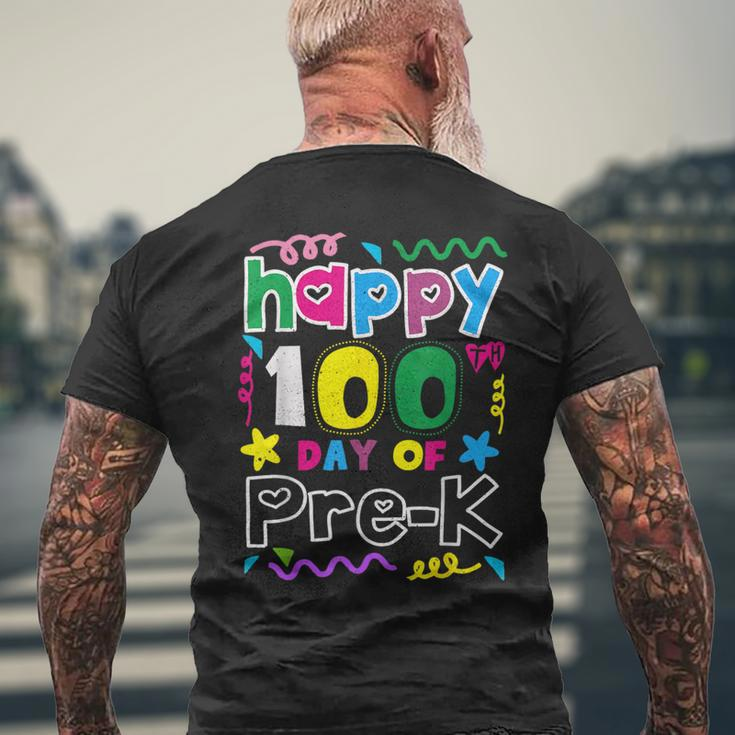 Teacher Student 100Th Day Of Pre-K 100 Days Of School Men's T-shirt Back Print Gifts for Old Men