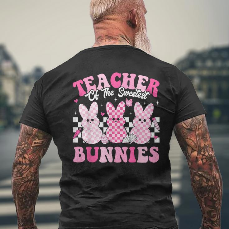 Teacher Of The Sweetest Bunnies Happy Easter Day Teachers Men's T-shirt Back Print Gifts for Old Men