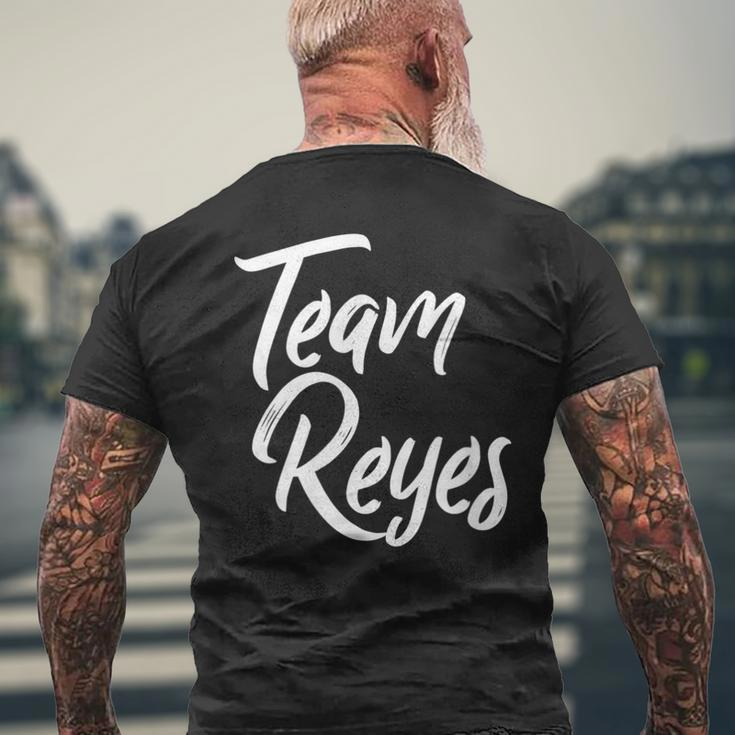 Team Reyes Last Name Of Reyes Family Cool Brush Style Men's T-shirt Back Print Gifts for Old Men
