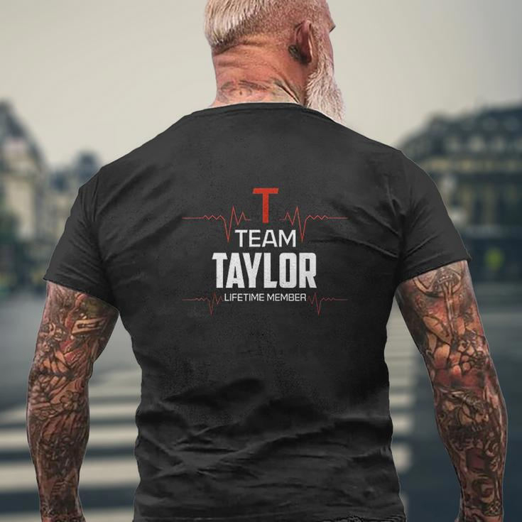 Team Taylor Lifetime Member Surname Last Name Mens Back Print T-shirt Gifts for Old Men