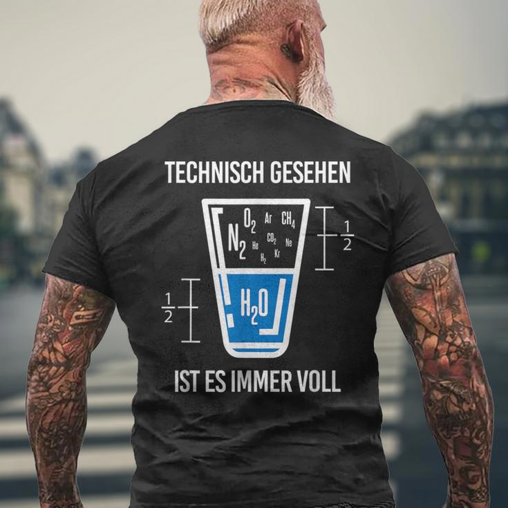 Technisch Gesehen Immer Voll Chemiker Chemie Science Black T-Shirt mit Rückendruck Geschenke für alte Männer