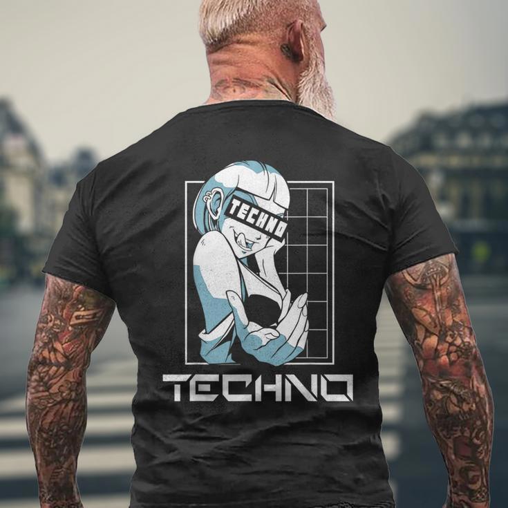 Techno Electronic Music Rave Festival Raver T-Shirt mit Rückendruck Geschenke für alte Männer