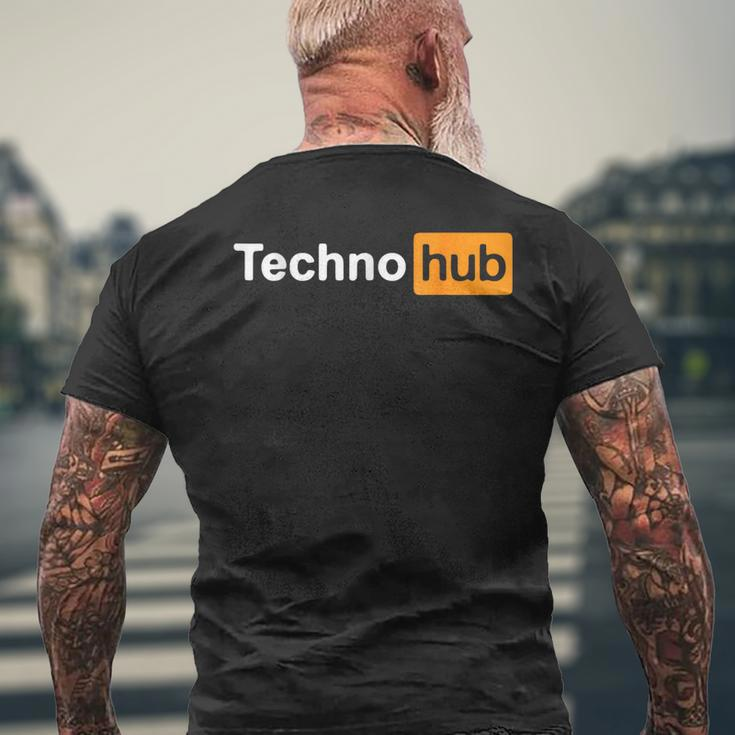 Techno Hub Music Festival Techno Music Lovers Or Dj Men's T-shirt Back Print Gifts for Old Men