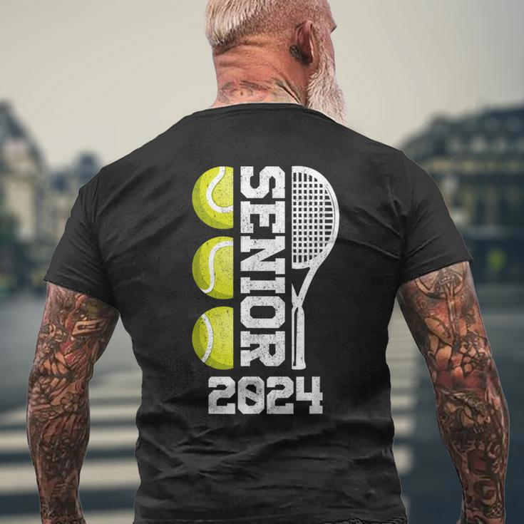 Tennis Senior 2024 Player Class Of 2024 Graduation Game Day Men's T-shirt Back Print Gifts for Old Men