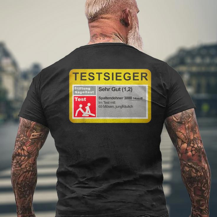 Test Winner Stiftung Nageltest Adult Humour T-Shirt mit Rückendruck Geschenke für alte Männer