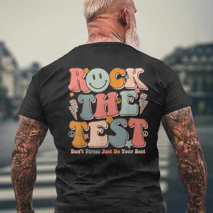 Testing Day Donut Stress Just Do Your Best Cute Men's T-shirt Back Print Gifts for Old Men