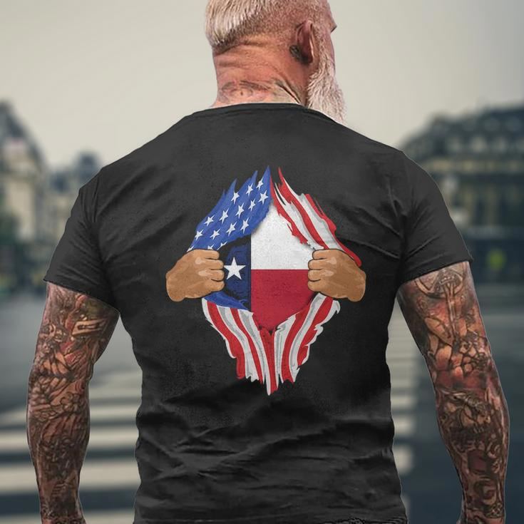 Texas Roots Inside State Flag American Proud Men's T-shirt Back Print Gifts for Old Men