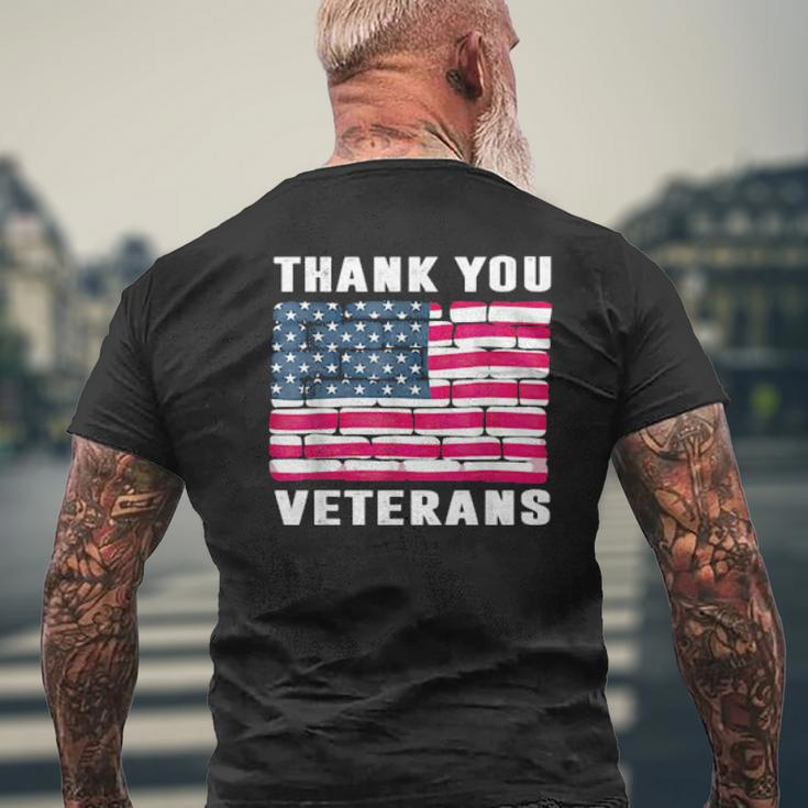 Thank You Veterans Veteran Day Mens Back Print T-shirt Gifts for Old Men